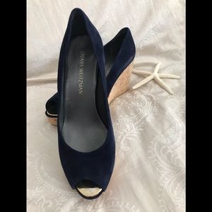 “NEW” Stuart Weitzman Peep Toe Wedge Size 9